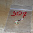Green Pink & White Swirls Ball Navel 507