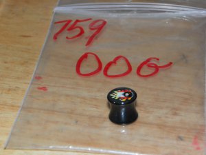 Black 00 Gauge Tattoo Style 3 Plug 759