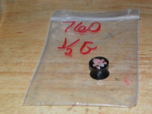 Black 1/2" Tattoo Style 4 Plug 760