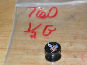 Black 1/2" Tattoo Style 9 Plug 760
