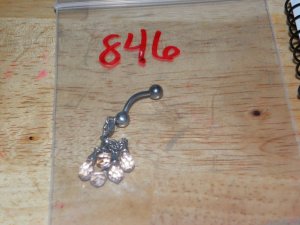 Pink Dangle Fan Navel 846