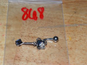 White Double Cube Dangle Navel 868