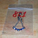 Heart Dark Blue CZ Necklace Navel 881
