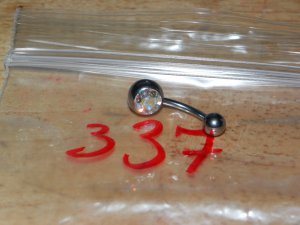 Single CZ Rainbow Navel 337
