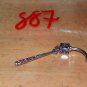 Purple CZ Dangle Fancy Zipper Navel 887