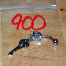 Skull Key White CZ Navel 900