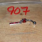 Large Fancy CZ Red Zipper 907