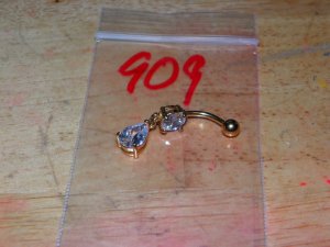 White CZ Tear Navel 909