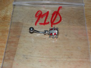Ladybug Red CZ Navel 910
