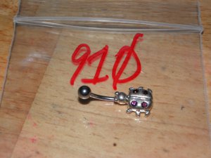 Ladybug Purple CZ Navel 910