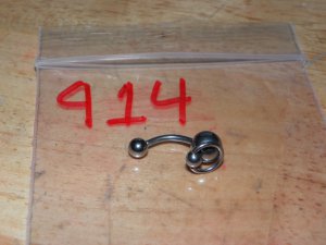 Silver Pipe with Small Hoop Navel 914