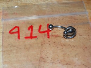 Silver Pipe with Large Hoop Navel 914