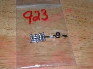White CZ Rectangle Navel 923