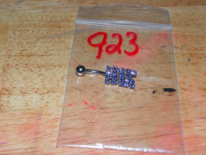 Blue CZ Rectangle Navel 923