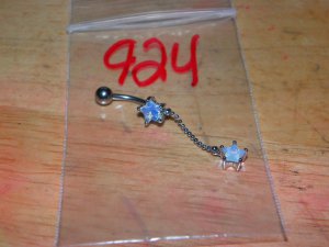 Star CZ White Cloudy Rainbow Navel 924