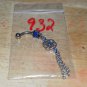 Dark Blue CZ Gem Flower Dangle Navel 932