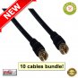 ★ Set Of 10pcs 3ft F-Type M/M RG-59U Coaxial Cable - NEW ★