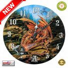 ★ Pacific Giftware Dragons of Runering Wall Clock by Alchemy Gothic Round - NEW ★