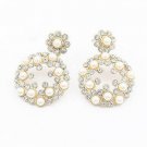 Sweet Flower Style Earrings, Setting of CZ diamond and pearl