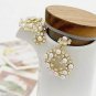 Sweet Flower Style Earrings, Setting of CZ diamond and pearl