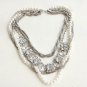 Mutli Chains, Peral and CZ Diamong Necklace