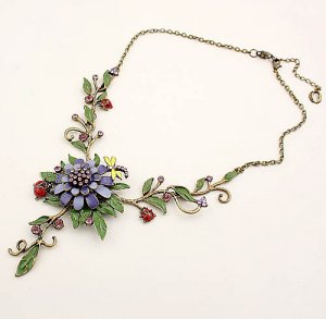 Vitage Colorful Flower Necklace