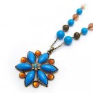 Bohemia Style Viatge Beading Necklace with Flower Pendant