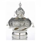 Silver Plated Torah Crown with Flowered Ferns