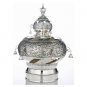 Silver Plated Torah Crown with Flowered Ferns