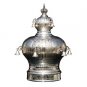 Silver Plated Torah Crown with Diamond Shapes and Leaves