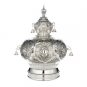 Silver Plated Torah Crown with Broad Leaves