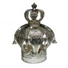 Silver Plated Torah Crown with Simple Flowers