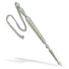 19 Centimeter Torah Pointer in Silver with Engraved Floral Pattern and Chain