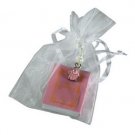 Pink Tehillim Book in White Bag with Small Hamsa