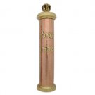 Brass and Copper Megillah Case with Crown and Hammered Pattern