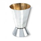Sterling Silver Liquor Cup with Cones and Hammered Pattern