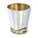 Sterling Silver Liquor Cup with Jerusalem Panorama in Gold