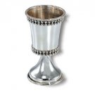 Sterling Silver Liquor Cup with Four Rows of Pearls