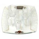 Glass Wine Cup Set with Tray and Six Small Cups