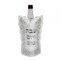 25cm Wine Bottle Cover with Lace Flowers and Sequins in White Satin