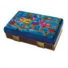 Yair Emanuel Kitchen Sized Wooden Matchbox Holder with Birds Design