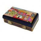 Yair Emanuel Kitchen Sized Wooden Matchbox Holder with Western Wall design
