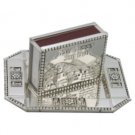 Silver Matchbox and Dish with Hebrew Writing