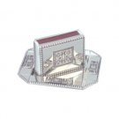 5 Centimeter Nickel Matchbox and Matchstick Dish with Engraved Designs