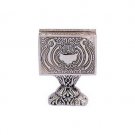 Nickel Matchbox Cover with Floral Pattern and Menorah