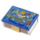 Yair Emanuel Kitchen Sized Wooden Matchbox Holder with Jerusalem City Vistas