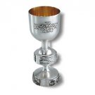 Sterling Silver Kiddush Cup with Six Days of Creation and Hebrew Text