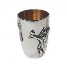 Silver Plated Kiddush Cup with Dancer