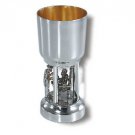 Sterling Silver Kiddush Cup with Cut-out Bris Ceremony Figurines
