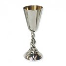 Sterling Silver Kiddush Cup with Twisted Stem